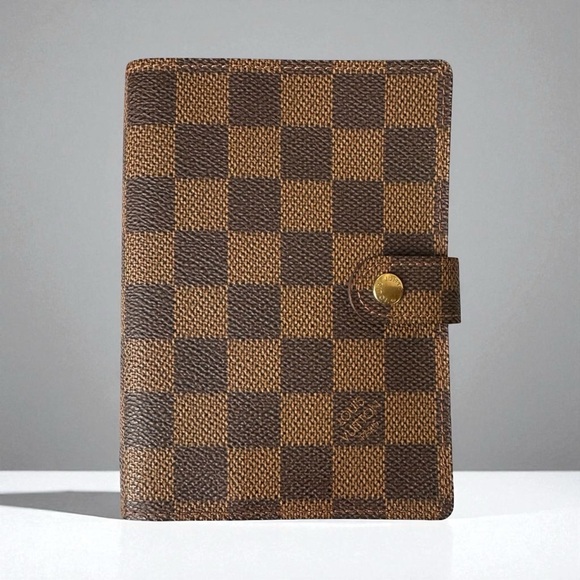 Louis Vuitton Damier Ebene Leather PM Agenda with Ruler Stickers & Map - Picture 1 of 15